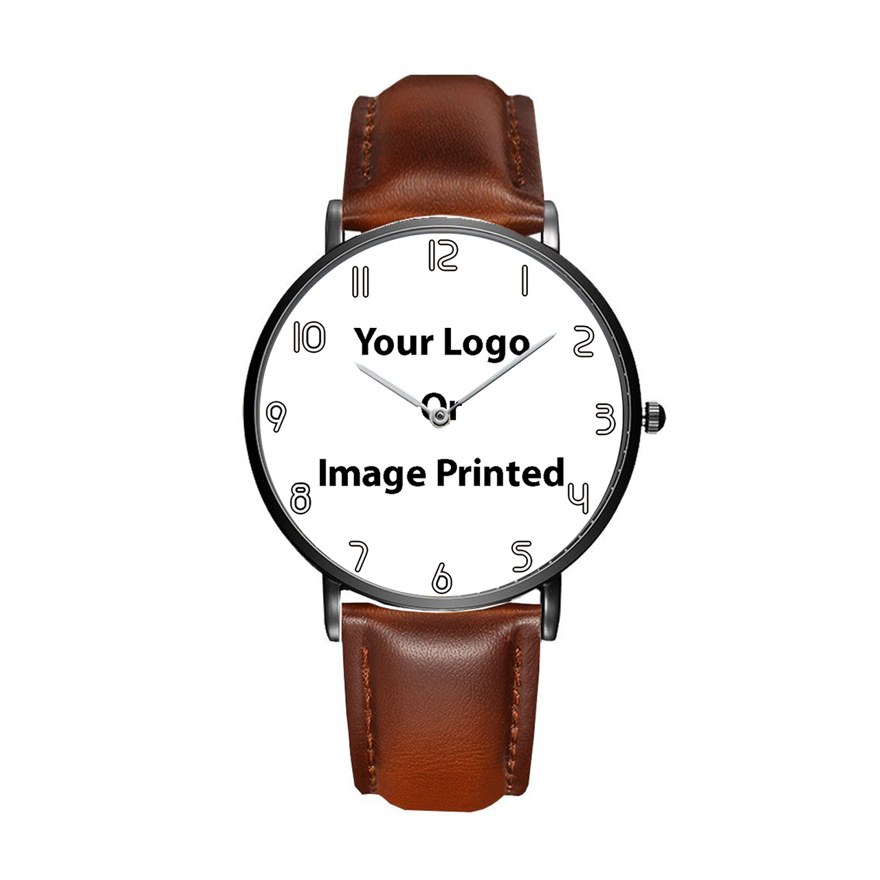 Custom Design Image Logo Leather Strap Watches