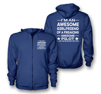 Thumbnail for I am an Awesome Girlfriend Designed Zipped Hoodies