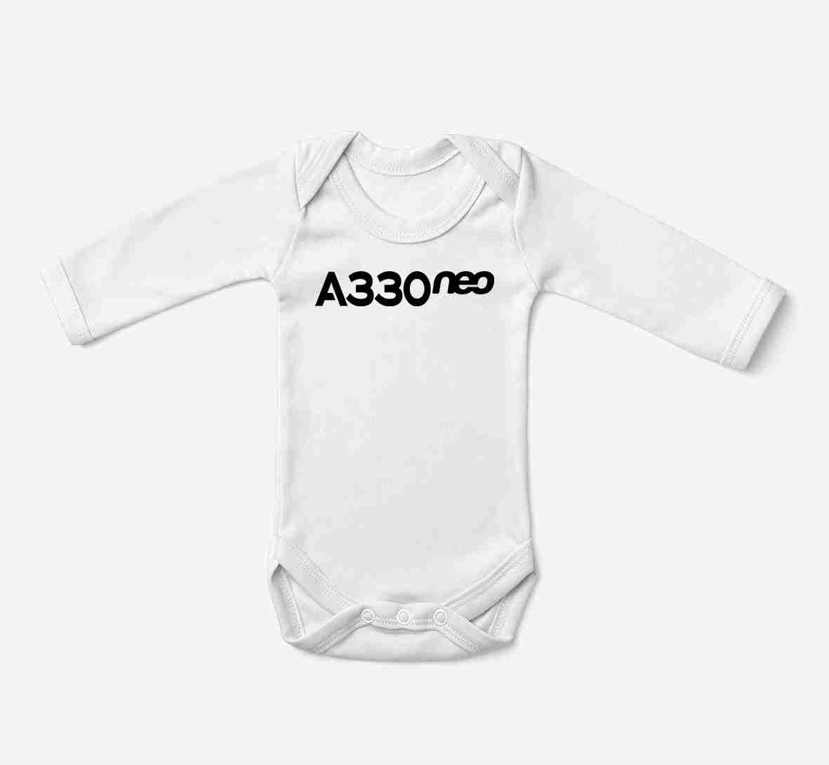 A330neo & Text Designed Baby Bodysuits