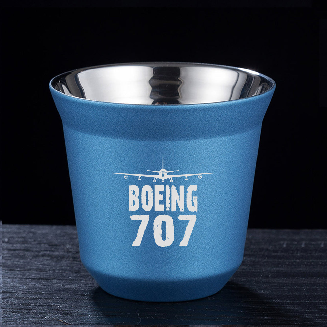 Boeing 707 & Plane Designed Double Wall Stainless Steel Coffee Mugs