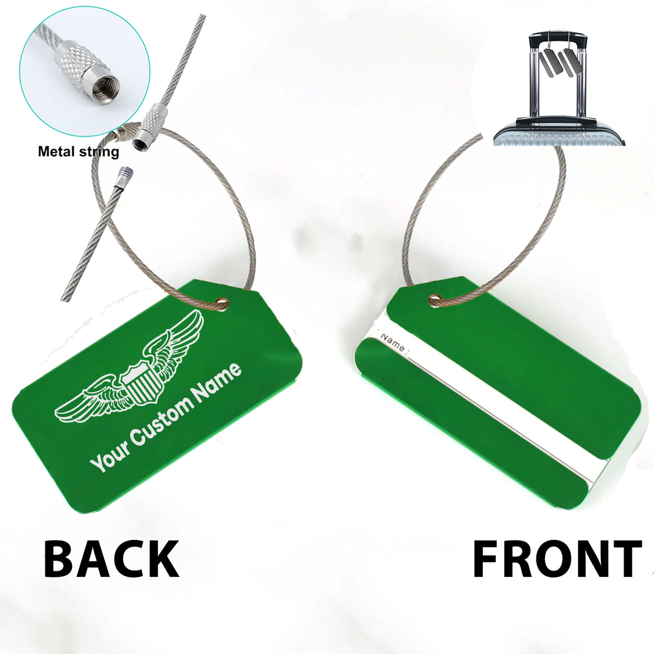 Custom Name (Military Badge) Designed Fashion Metal Luggage Tags