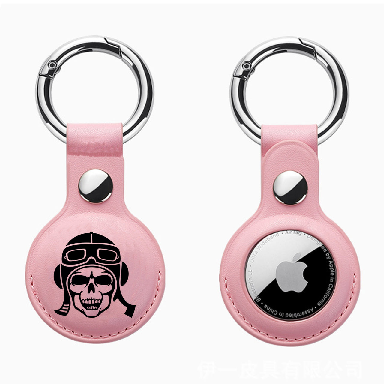 Skeleton Pilot Design Airtags Leather Cases