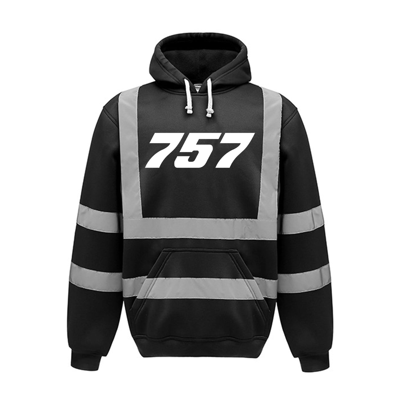 757 Flat Text Designed Reflective Hoodies