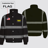 Thumbnail for Custom Flag & Name with (Badge 4) Designed Reflective Winter Jackets