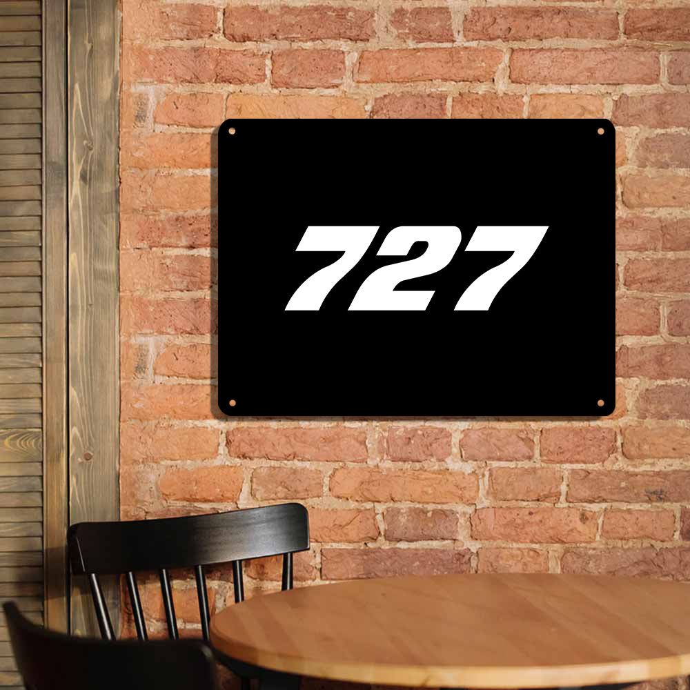 727 Flat Text Printed Metal Sign