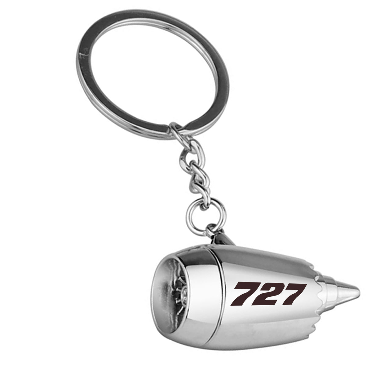 727 Flat Text Jet Engine Turbine Key Chains