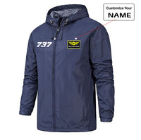 Thumbnail for 737 Flat Text Designed Rain Jackets & Windbreakers