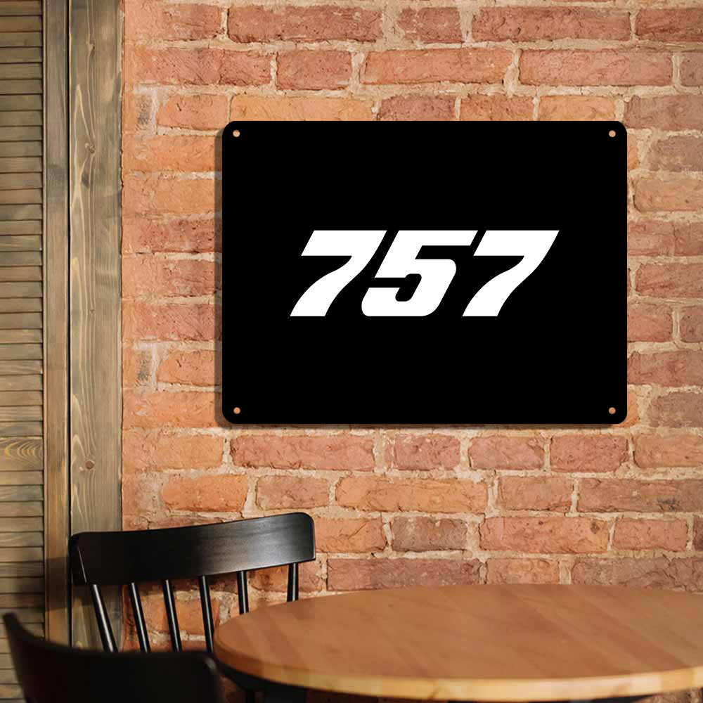757 Flat Text Printed Metal Sign