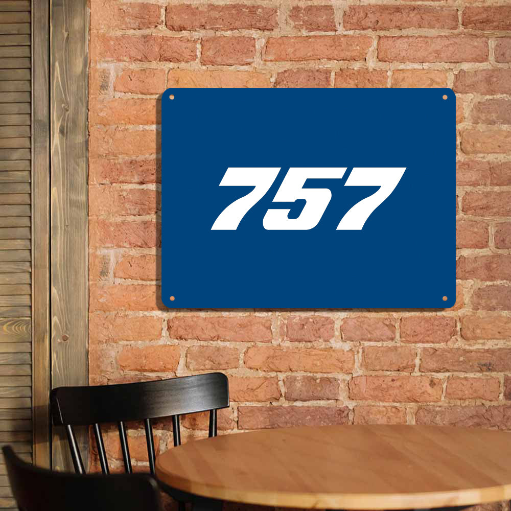 757 Flat Text Printed Metal Sign