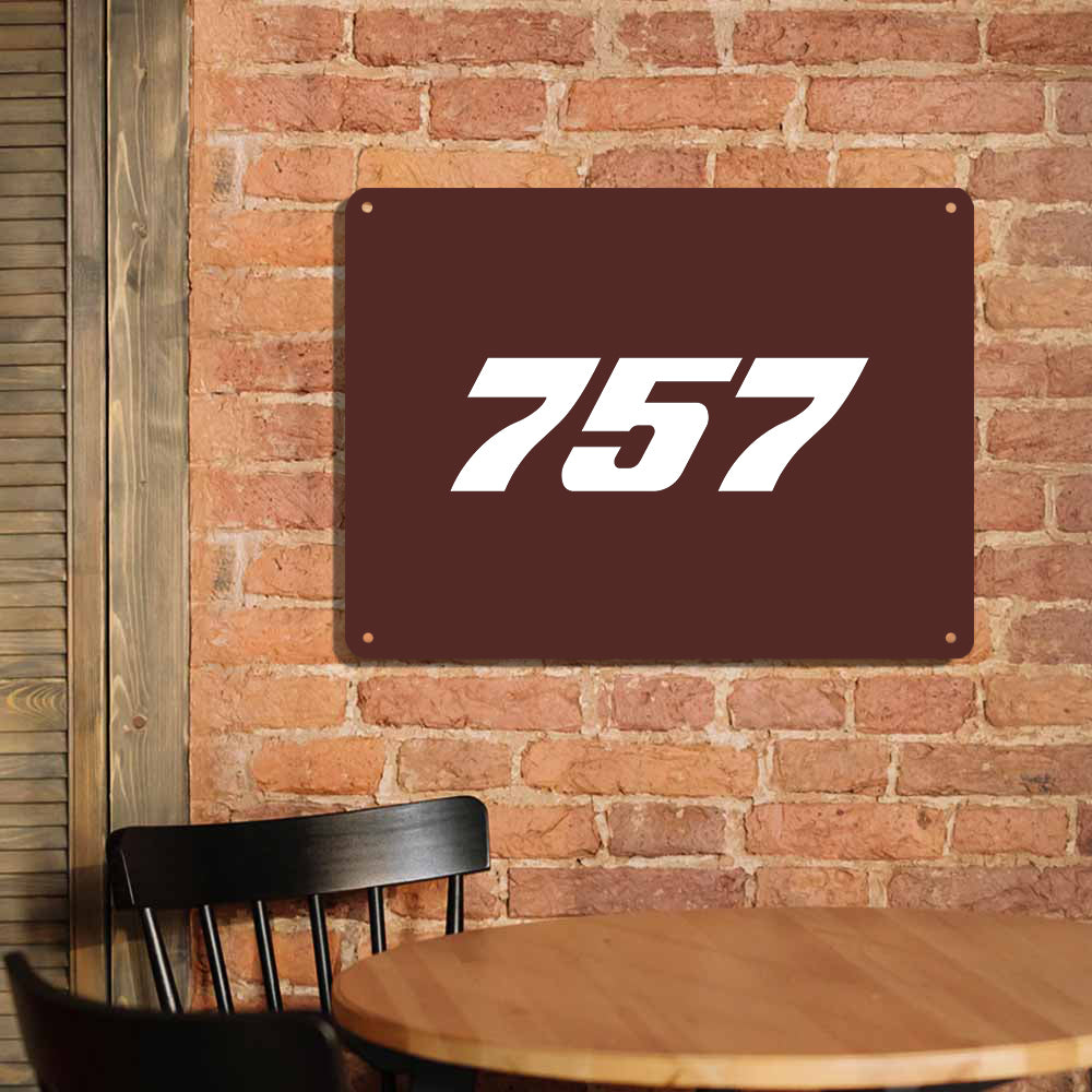 757 Flat Text Printed Metal Sign