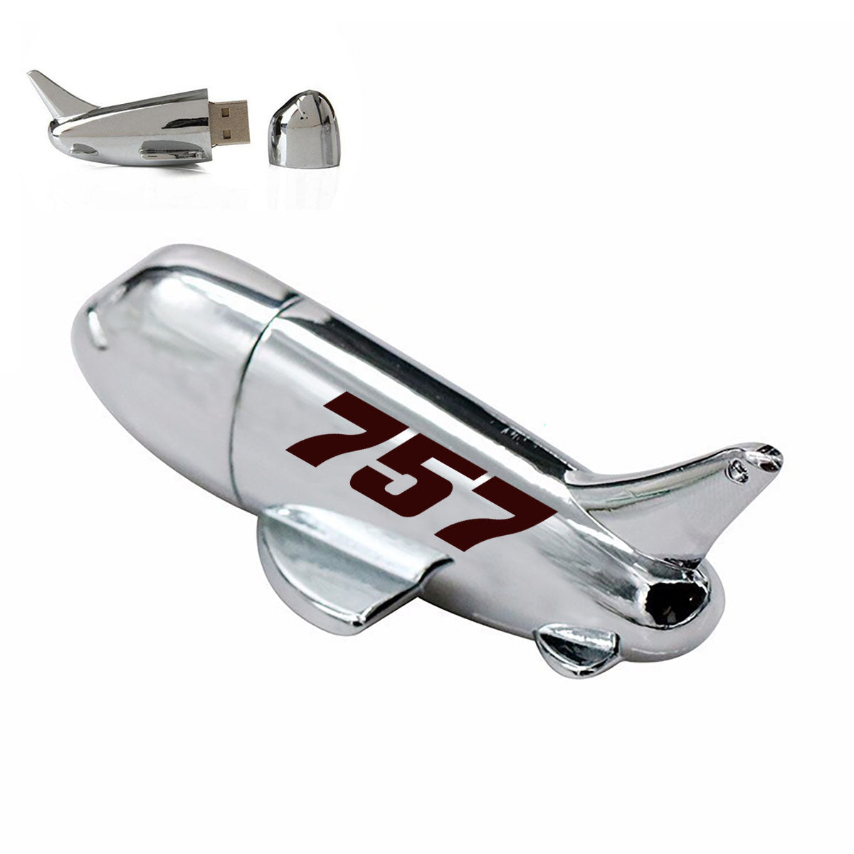 757 Flat Text Designed Airplane Shape USB Drives