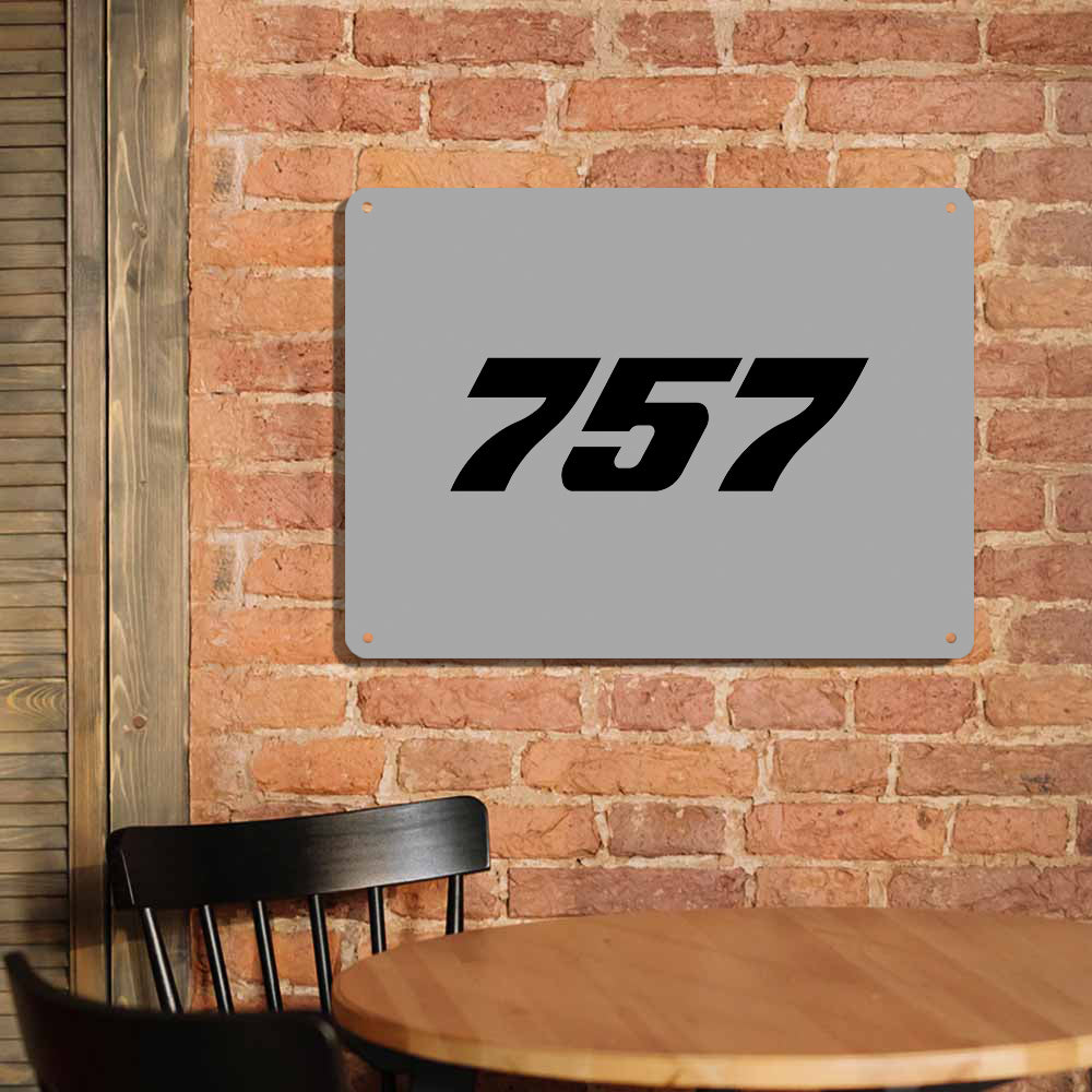 757 Flat Text Printed Metal Sign