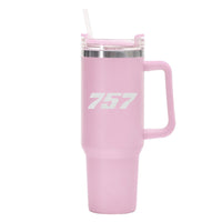 Thumbnail for 757 Flat Text Designed 40oz Stainless Steel Car Mug With Holder