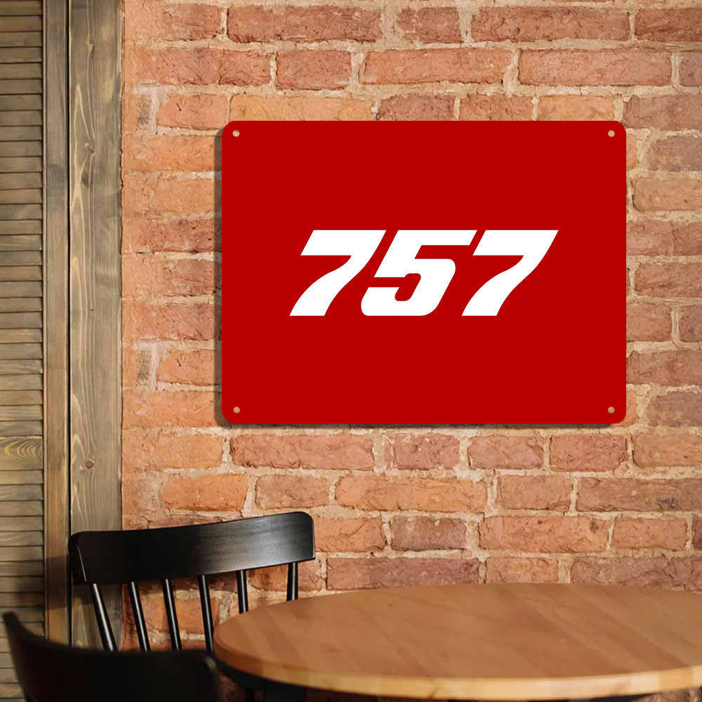 757 Flat Text Printed Metal Sign