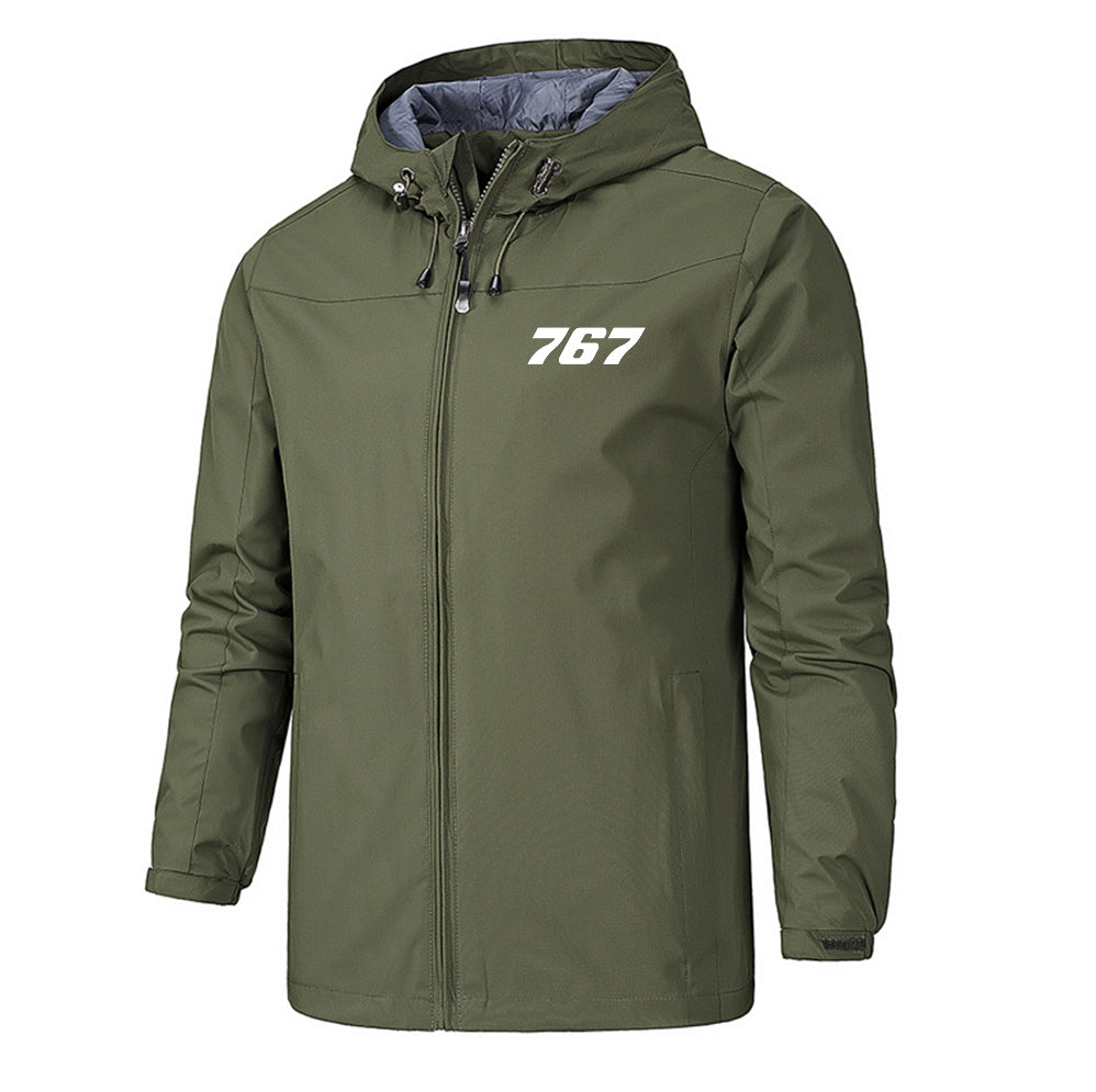 767 Flat Text Designed Rain Jackets & Windbreakers