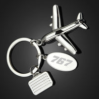 Thumbnail for 767 Flat Text Designed Suitcase Airplane Key Chains