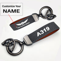 Thumbnail for A319 Flat Text Design Horseshoe Buckle Key Chains