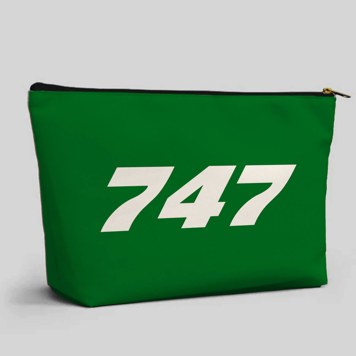 747 Flat Text Designed Zipper Pouch