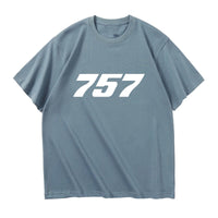 Thumbnail for 757 Flat Text Designed Relax Fit T-Shirts