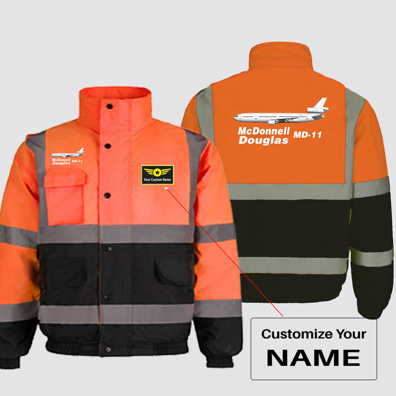 The McDonnell Douglas MD-11 Designed Reflective Winter Jackets