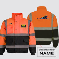 Thumbnail for Multicolor Airplane Designed Reflective Winter Jackets