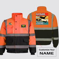 Thumbnail for Husband & Dad & Pilot & Legend Designed Reflective Winter Jackets