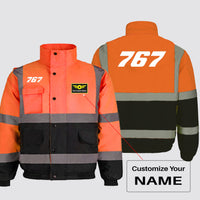 Thumbnail for 767 Flat Text Designed Reflective Winter Jackets