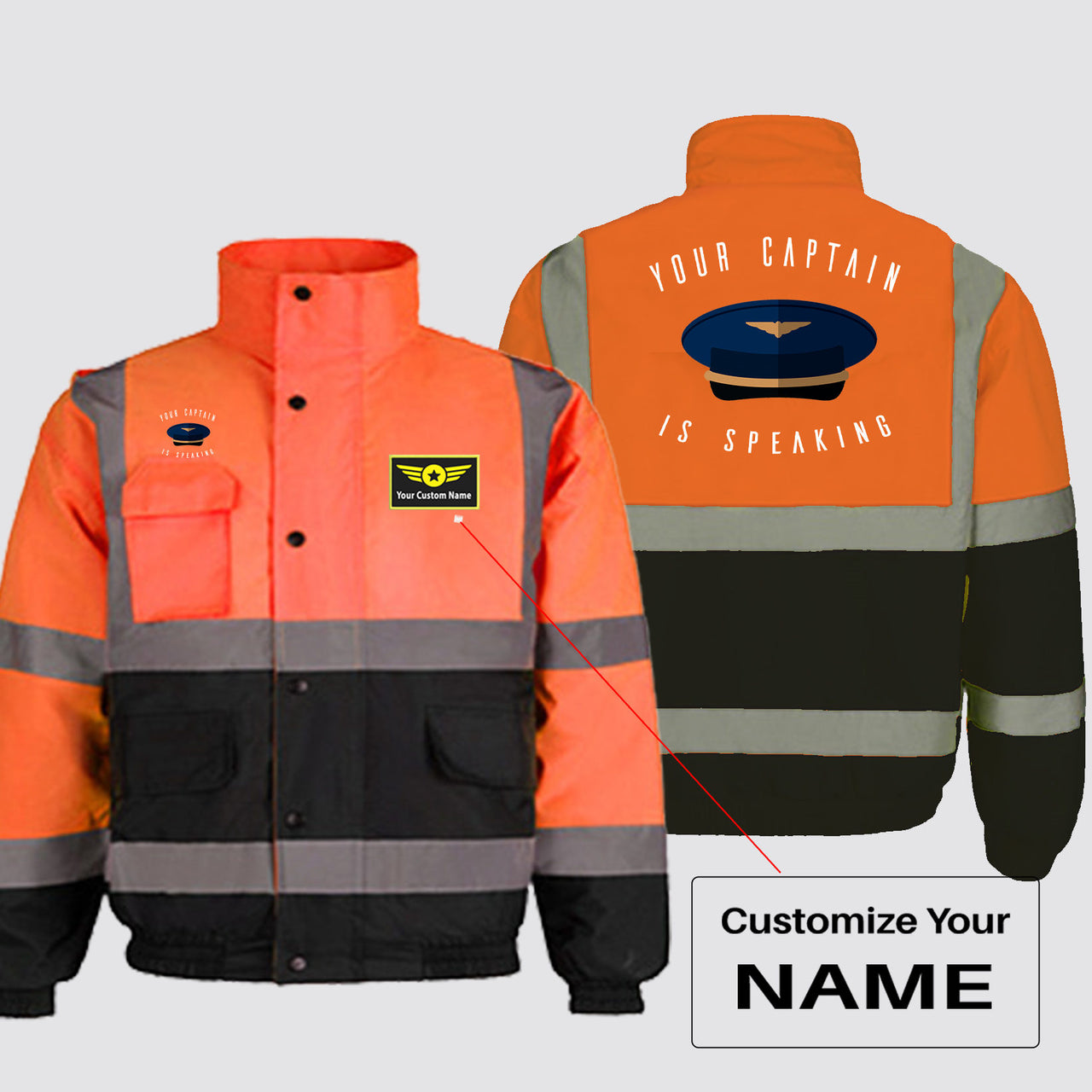 Your Captain Is Speaking Designed Reflective Winter Jackets