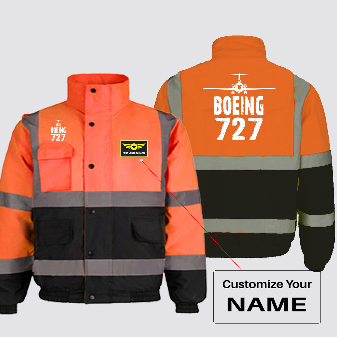 Boeing 727 & Plane Designed Reflective Winter Jackets