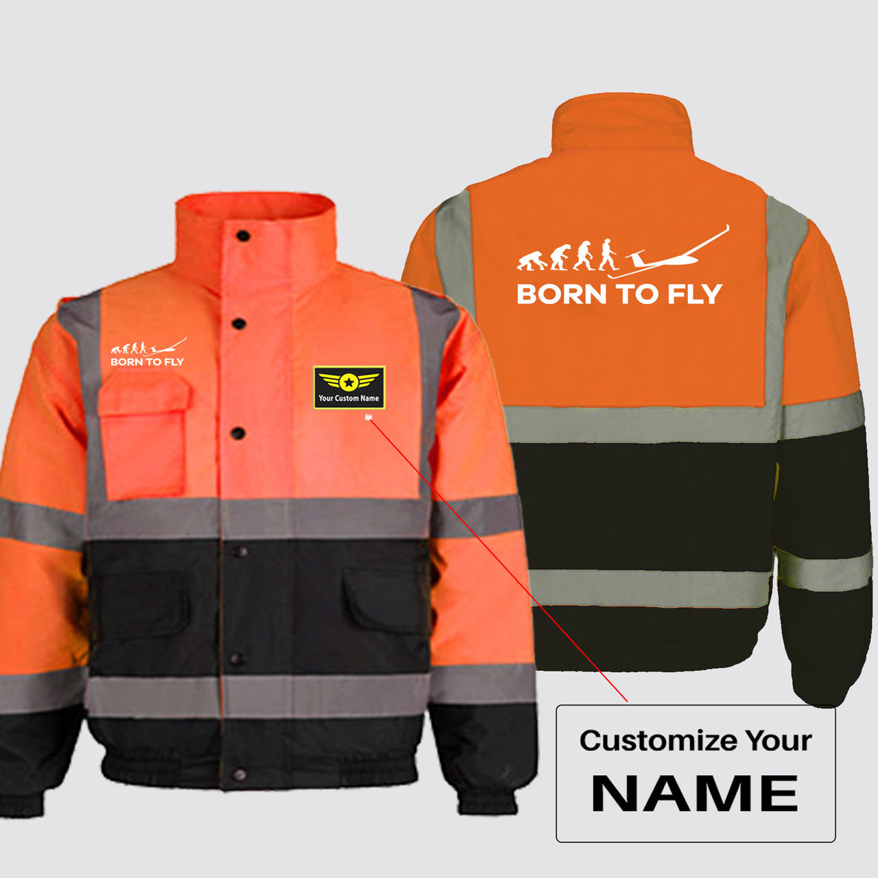 Born To Fly Glider Designed Reflective Winter Jackets