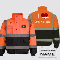 Thumbnail for I Love Aviation Designed Reflective Winter Jackets