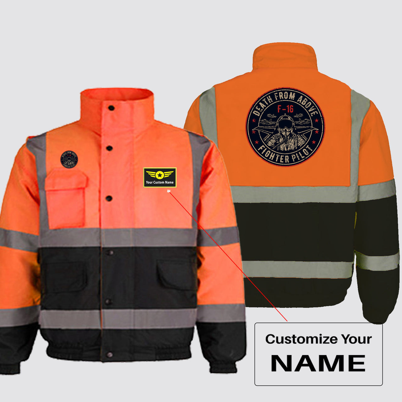 Fighter Jet 16 - Death From Above Designed Reflective Winter Jackets
