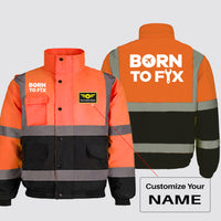 Thumbnail for Born To Fix Airplanes Designed Reflective Winter Jackets