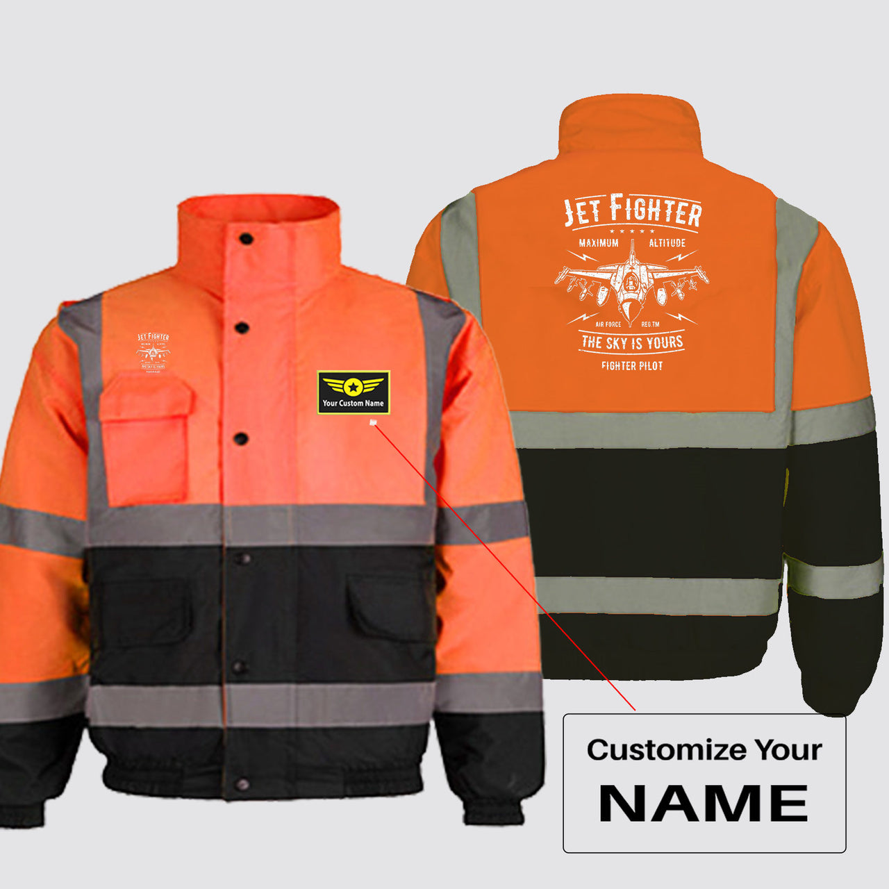 Jet Fighter - The Sky is Yours Designed Reflective Winter Jackets