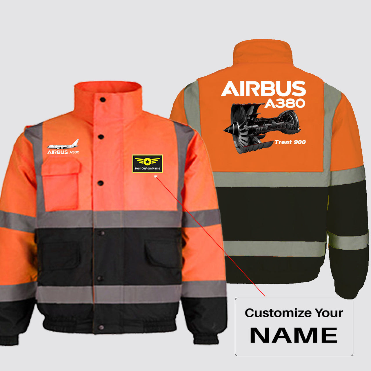 Airbus A380 & Trent 900 Engine Designed Reflective Winter Jackets