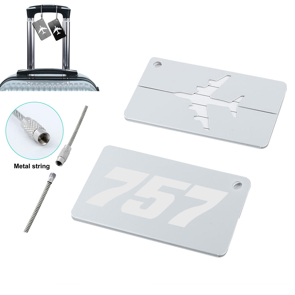 757 Flat Text Designed Aluminum Luggage Tags