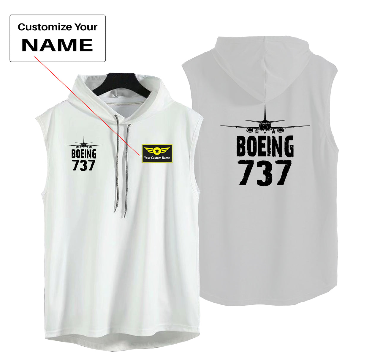 Boeing 737 & Plane Designed Hooded Tank Tops