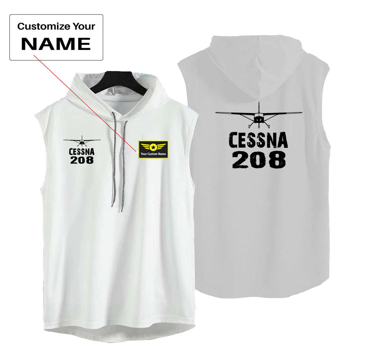 Cessna 208 & Plane Designed Hooded Tank Tops