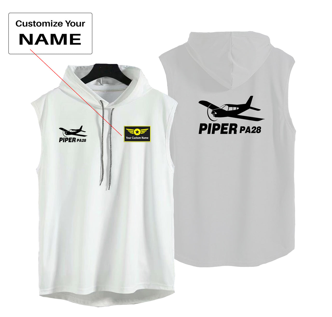 The Piper PA28 Designed Hooded Tank Tops