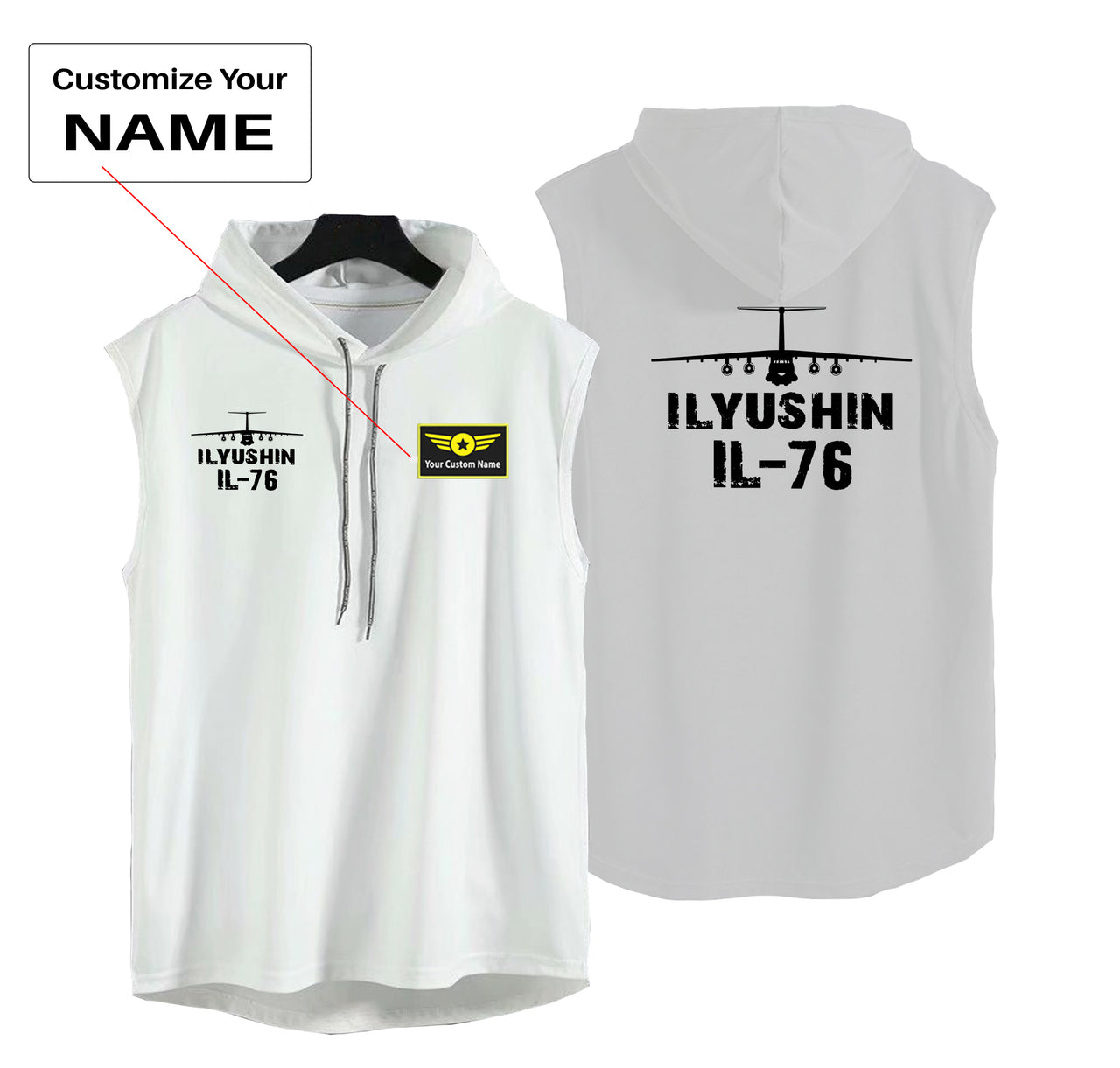 ILyushin IL-76 & Plane Designed Hooded Tank Tops