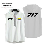 Thumbnail for 717 Flat Text Designed Hooded Tank Tops