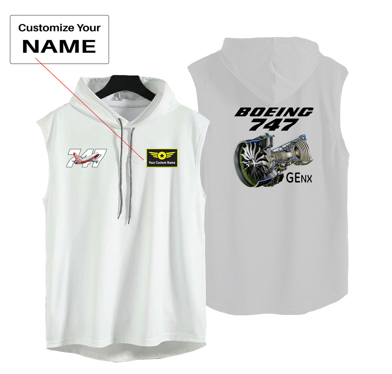 Boeing 747 & GENX Engine Designed Hooded Tank Tops