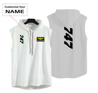 Thumbnail for Boeing 747 Text Designed Hooded Tank Tops