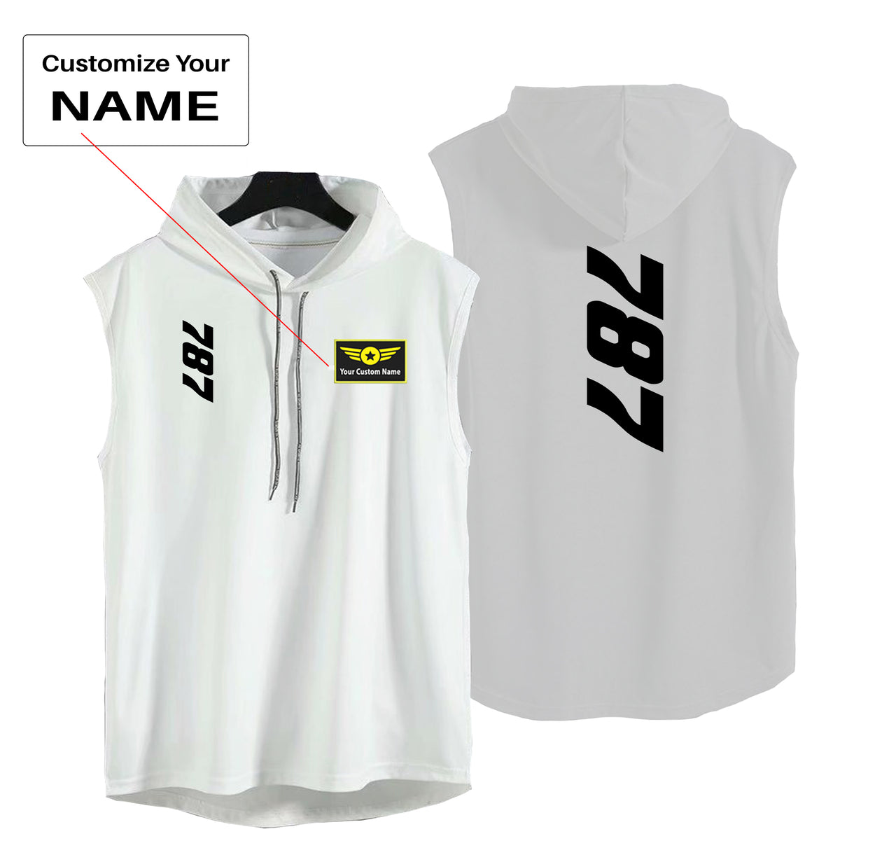 Boeing 787 Text Designed Hooded Tank Tops