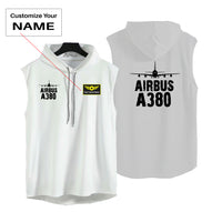 Thumbnail for Airbus A380 & Plane Designed Hooded Tank Tops
