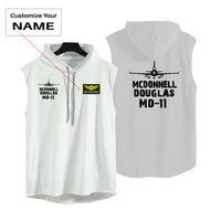 Thumbnail for McDonnell Douglas MD-11 & Plane Designed Hooded Tank Tops