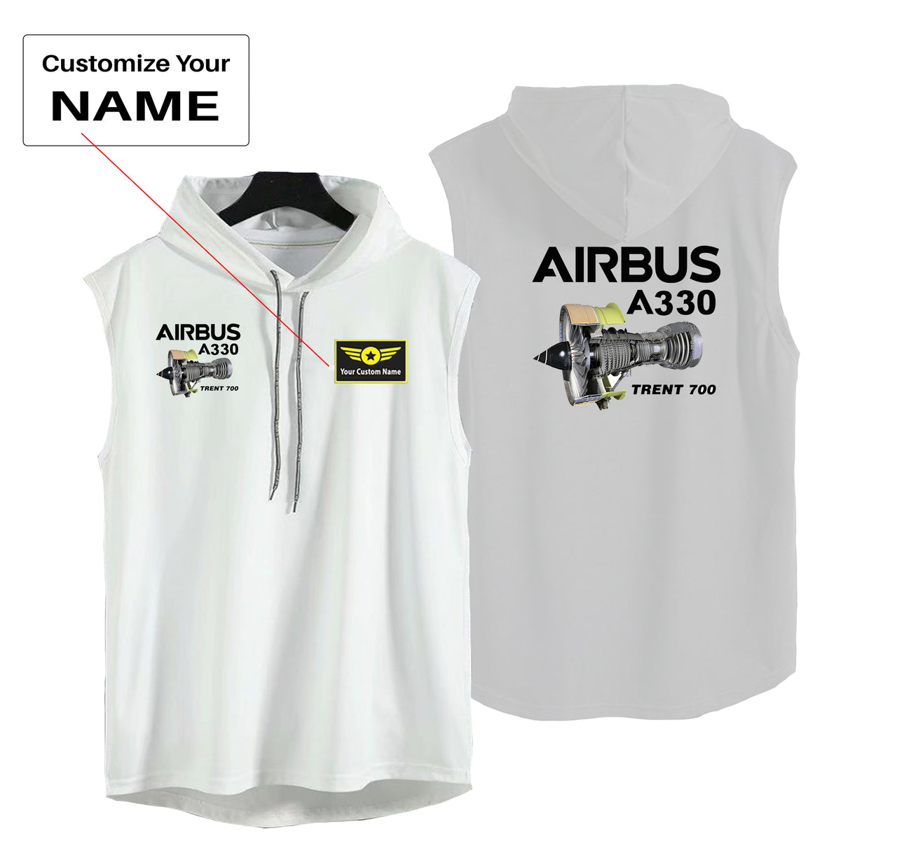 Airbus A330 & Trent 700 Engine Designed Hooded Tank Tops