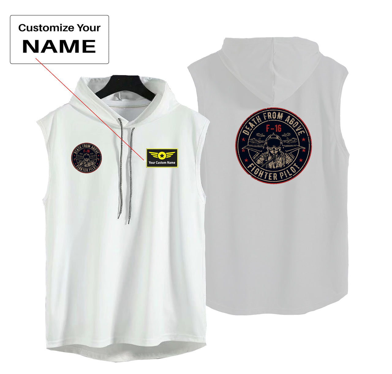 Fighter Jet 16 - Death From Above Designed Hooded Tank Tops