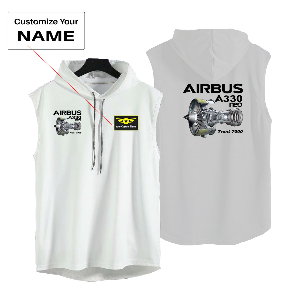 Airbus A330neo & Trent 7000 Designed Hooded Tank Tops