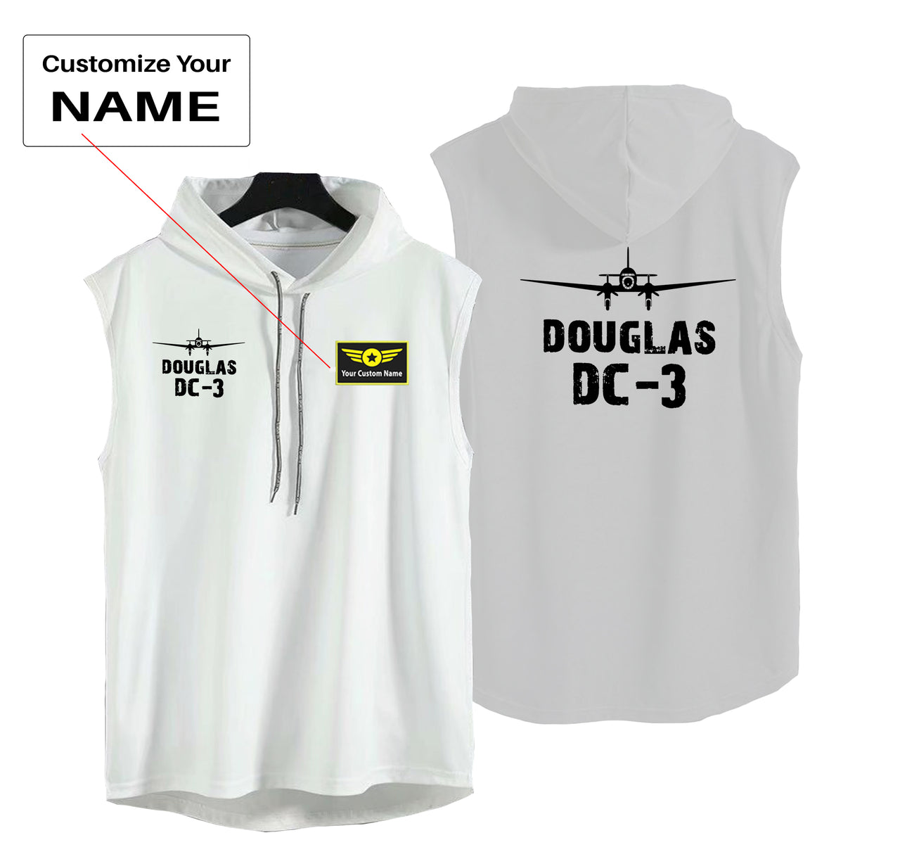 Douglas DC-3 & Plane Designed Hooded Tank Tops